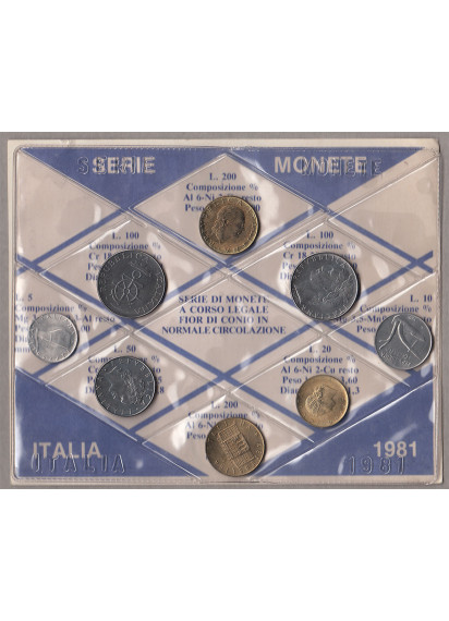 1981 - Serie monete  Fior di Conio 8 pezzi